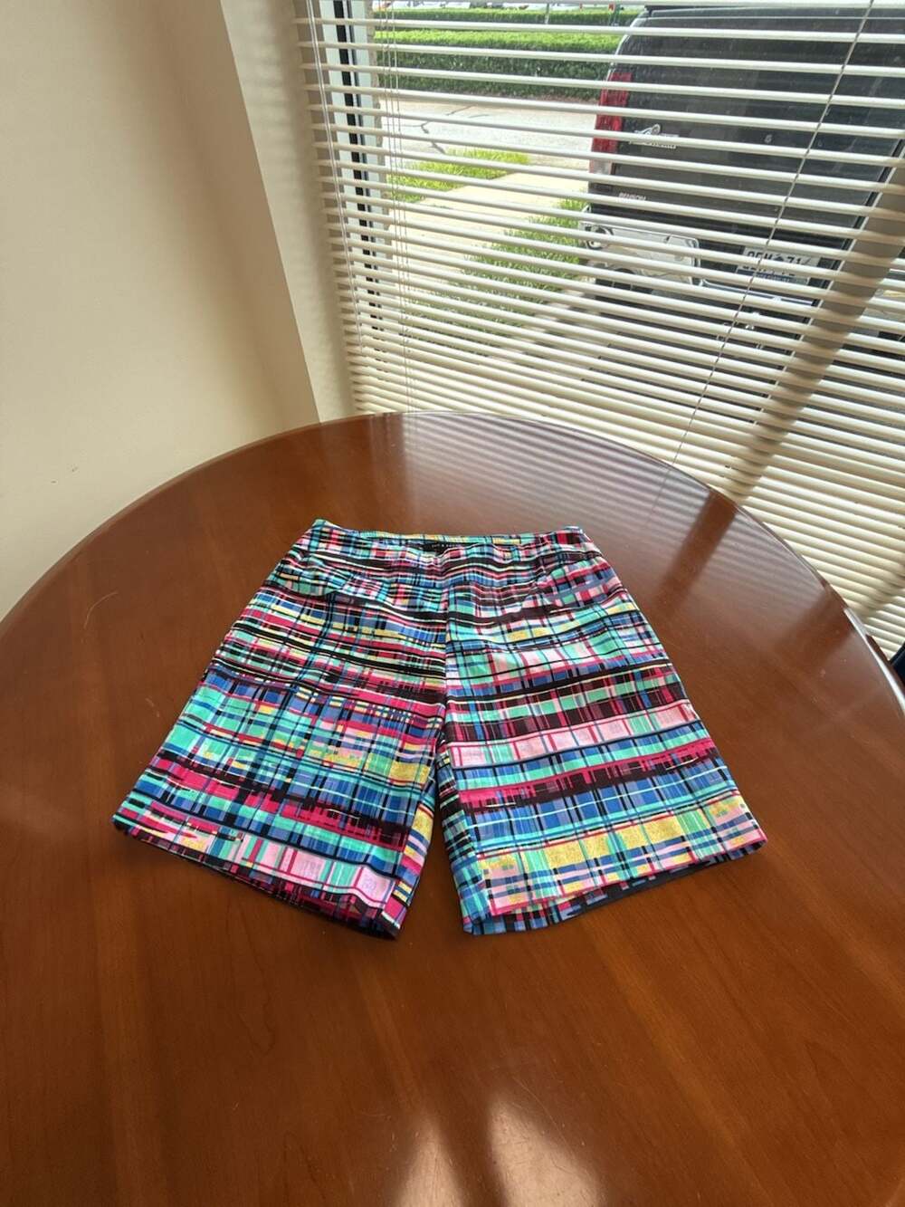 Zac & Rachel Multi-Color Plaid Printed Bermunda Shorts Size 8
